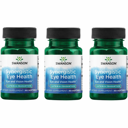 Swanson Lutein & Zeaxanthin Synergistic Eye Health – 60 Softgels (3 Pack)