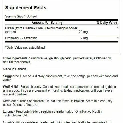 Swanson Lutein & Zeaxanthin Synergistic Eye Health – 60 Softgels (3 Pack)
