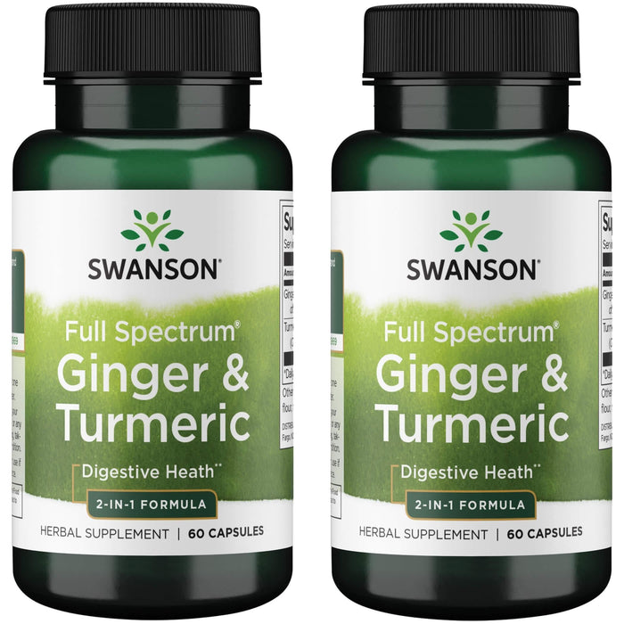 Swanson Full Spectrum Ginger & Turmeric 60 Capsules (2 Pack)