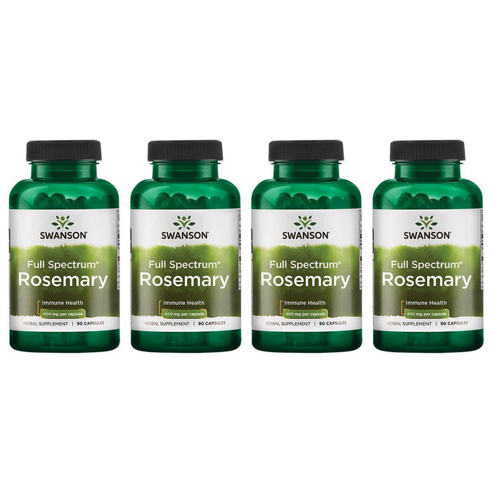 Swanson Full Spectrum Rosemary - Immune Support (90 Capsules, 400mg) - 4 Pack