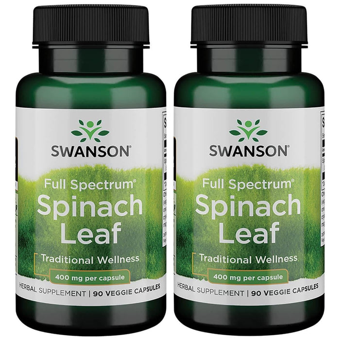 Swanson Full Spectrum Spinach Leaf 400 mg – 90 Veg Capsules (2 Pack)