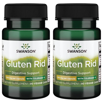 Swanson Gluten Rid with Tolerase G 100 mg - 90 Veg Caps (2 Pack)