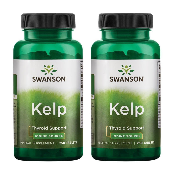 Swanson Kelp - Natural Iodine for Thyroid Health | 2-Pack, 250 Tablets