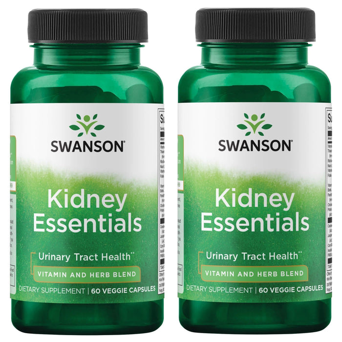 Swanson Kidney Essentials 60 Veg Capsules (2 Pack) - Kidney Support