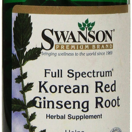 Swanson Premium Full-Spectrum Korean Red Ginseng Root 400 mg 90 Caps – Pack of Two