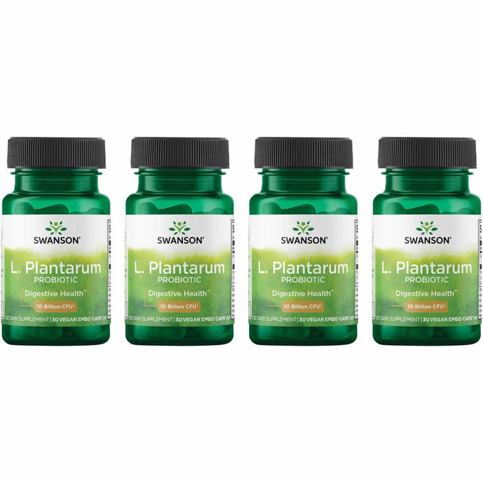 Swanson L. Plantarum Digestive Probiotic — 10B CFU, 30 Veggie Capsules, 4-Pack