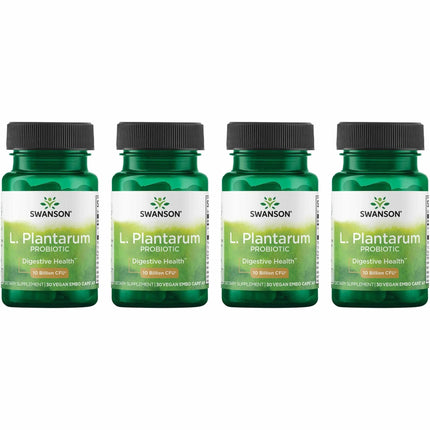 Swanson L. Plantarum Digestive Probiotic — 10B CFU, 30 Veggie Capsules, 4-Pack