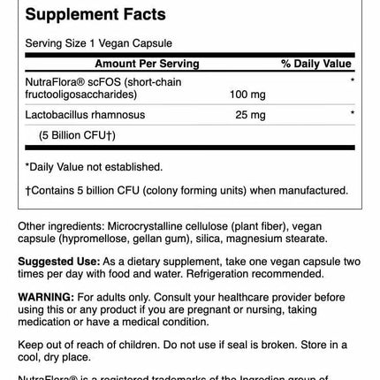 Swanson Lactobacillus Rhamnosus with FOS - Probiotic Supplement 5 Billion CFU - 3-Pack (60 Veggie Caps)