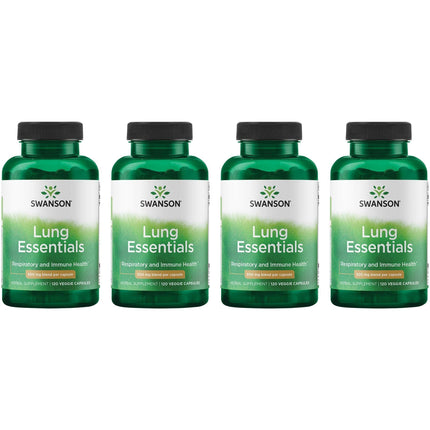 Swanson Lung Essentials 500 mg 120 Veg Caps (4 Pack) | Immune & Respiratory Support