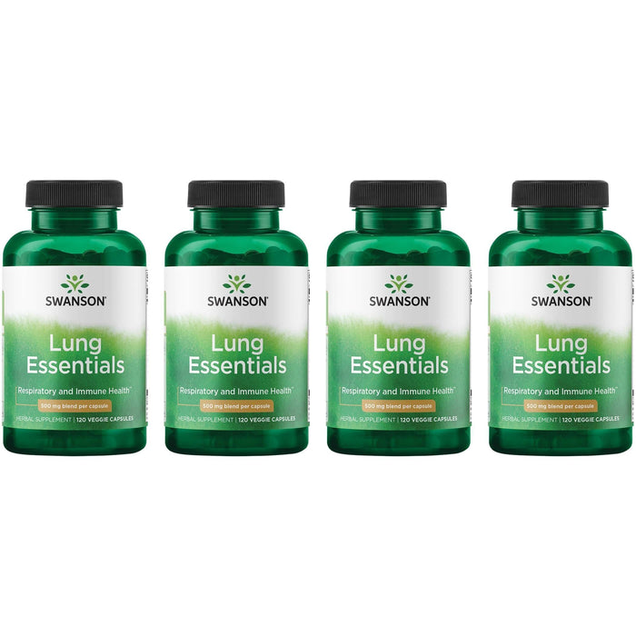 Swanson Lung Essentials 500 mg 120 Veg Caps (4 Pack) | Immune & Respiratory Support