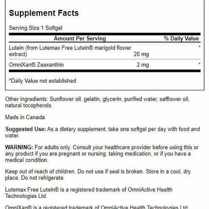 Swanson Lutein & Zeaxanthin Synergistic Eye Health – 60 Softgels (4 Pack)
