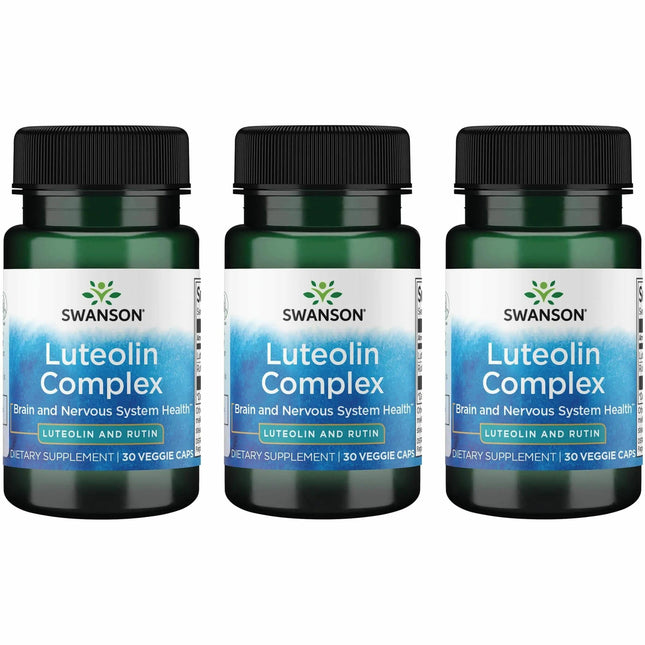 Swanson Luteolin Complex with Rutin – Brain Support Supplement (30 Veggie Capsules) 3 Pack