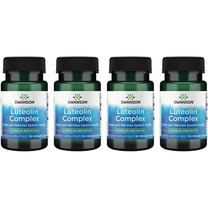 Swanson Luteolin Complex w/Rutin – Brain Support Supplement for Memory, Mood & Cognitive Health | 30 Veggie Capsules (4 Pack)