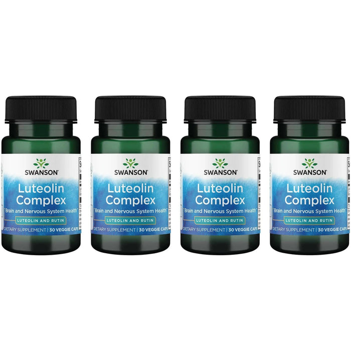 Swanson Luteolin Complex w/Rutin – Brain Support Supplement for Memory, Mood & Cognitive Health | 30 Veggie Capsules (4 Pack)