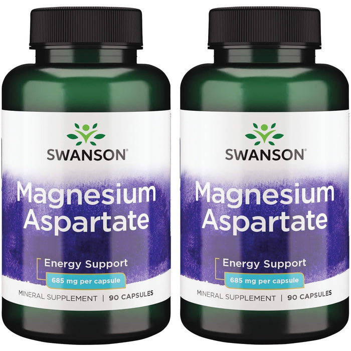 Swanson Magnesium Aspartate 685 mg 90 Caps (2 Pack) – Magnesium Supplement