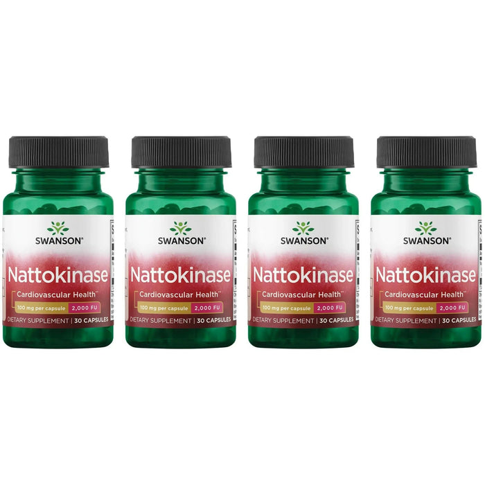 Swanson Nattokinase 2000 FU, 100 mg, 30 Capsules (4 Pack) – Enzyme Supplement
