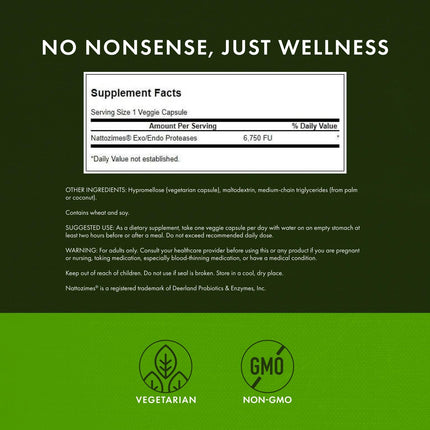Swanson Nattozimes Triple-Strength 195 mg / 6750 FU – 60 Veg Capsules (Pack of 6)