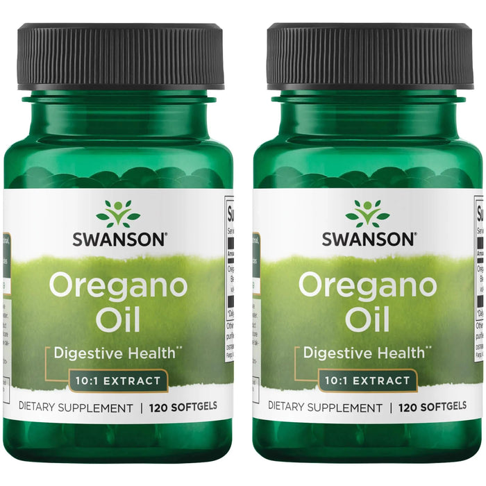 Swanson Oregano Oil 10:1 Extract | Digestive & Respiratory Support | 120 Softgels (2 Pack)