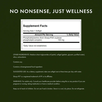 Swanson Phosphatidylserine 100 mg 90 Sgels (3 Pack)