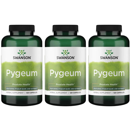 Swanson Pygeum - Men's Health Herbal Supplement (3-Pack, 120 Capsules, 400 mg)