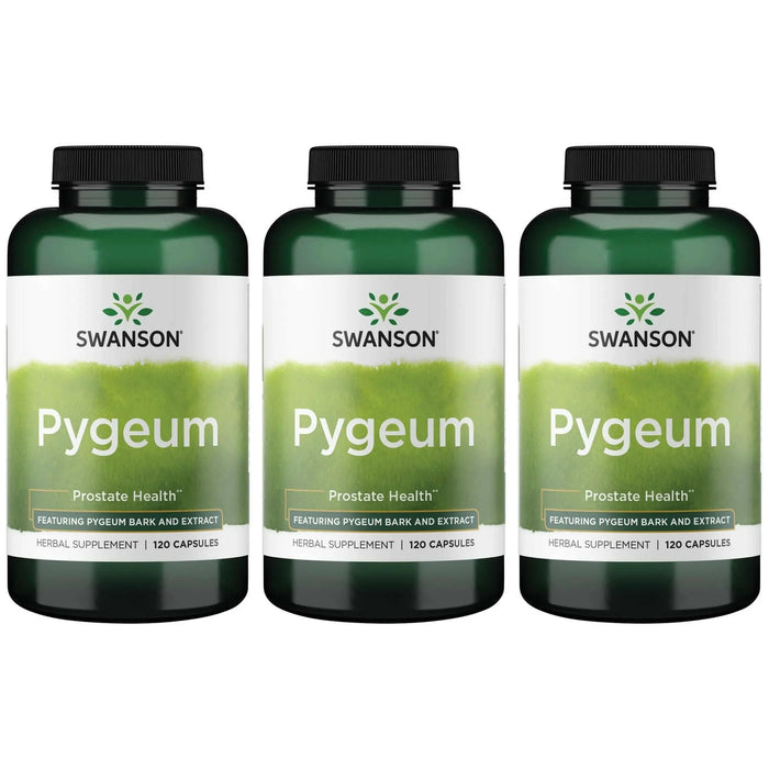 Swanson Pygeum - Men's Health Herbal Supplement (3-Pack, 120 Capsules, 400 mg)