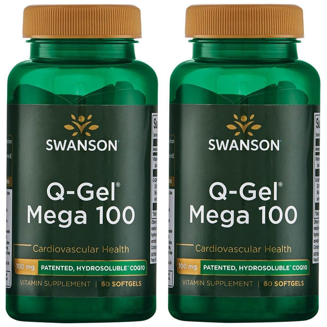 Swanson Q-Gel Mega 100 – 100 mg CoQ10, 60 Sgels (2 Pack)