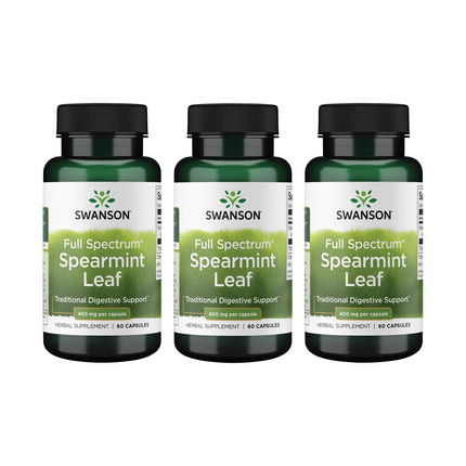 Swanson Spearmint Leaf Full Spectrum 60 Caps – Digestive Health Support