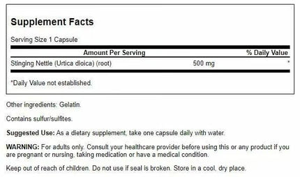Stinging Nettle Root 500mg Capsules - Swanson (100 Caps) 4 Pack