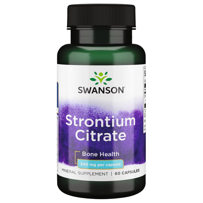 Swanson Strontium Citrate 340 mg - 60 Capsules | Bone Health & Teeth Support