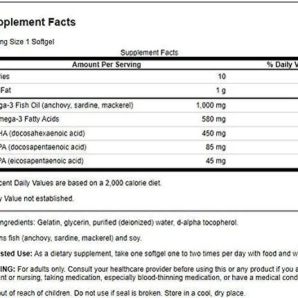 Swanson Super DPA Fish Oil 1000 mg – 60 Softgels (4 Pack)