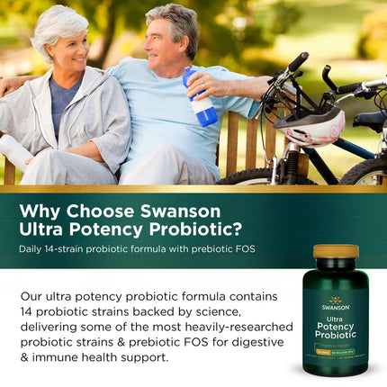 Swanson Ultra Potency Probiotic 66B CFU with 14 Strains | 60 Veggie Caps (2 Pack)
