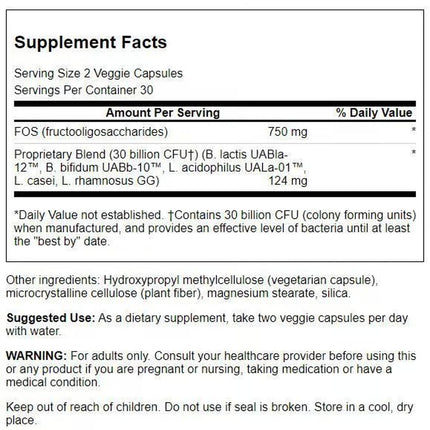 Swanson Ultra Probiotic for Seniors – 30 Billion CFU, 60 Veg Capsules