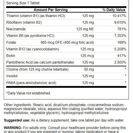 Swanson Vitamin B-125 Complex 250 Tabs - Supports Nervous System & Mood
