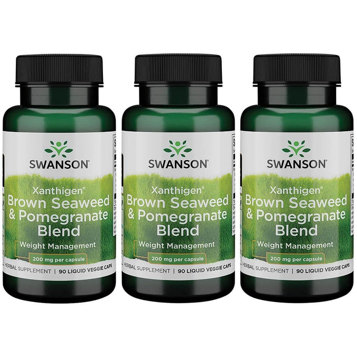 Swanson Xanthigen Brown Seaweed & Pomegranate Blend – 200 mg, 90 Veggie Caps (3 Pack)