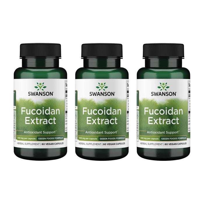 Swanson Fucoidan Extract 500mg - Immune Support - 60 Veggie Capsules - 3 Pack