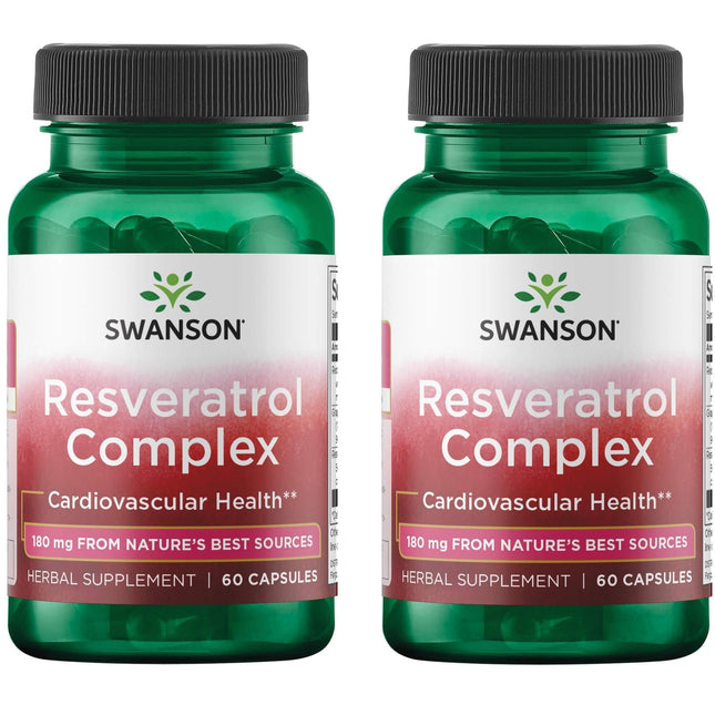 Swanson Resveratrol Complex – Cardiovascular Health Support (60 Capsules, 2 Pack)