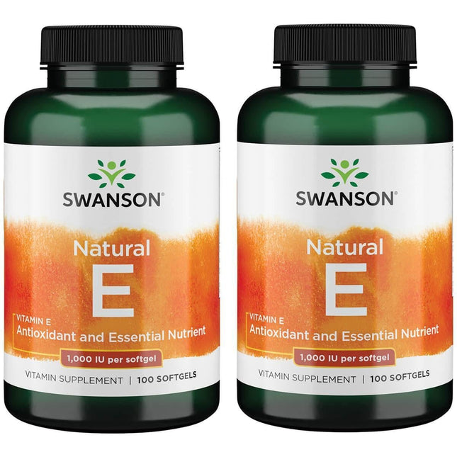 Swanson Vitamin E – Natural Vitamin E Supplement for Heart Health | 1000 IU, 100 Softgels, 2 Pack