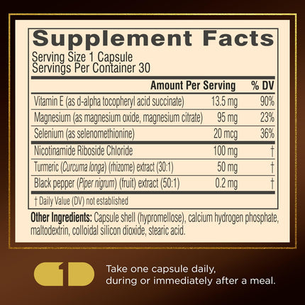 Swisse Plus NAD+ Calm Skin | Clinically Tested NAD+ Supplement | Supports Balanced, Healthy Skin | Anti-Aging Supplement for Women & Men | 30 Capsules