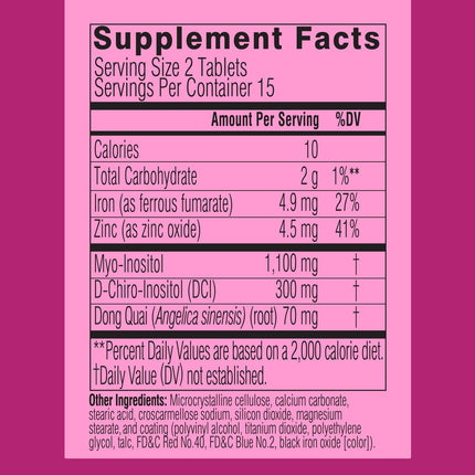 Swisse Ultiboost Myo-Inositol & D-Chiro Inositol – Hormonal Balance & Ovarian Health | 1100mg / 300mg DCI | 30 Tablets