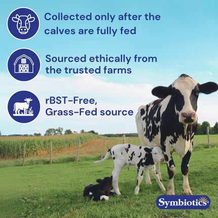 Symbiotics Colostrum 240ct Capsules – Immune Support, 25% IgG, Lactoferrin, Gluten Free