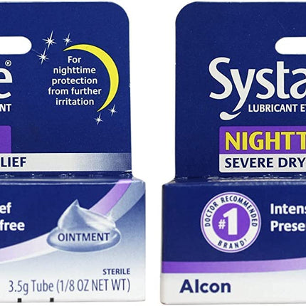 Systane Nighttime Lubricant Eye Ointment 3.50 g - 2 Pack - Preservative-Free Overnight Comfort