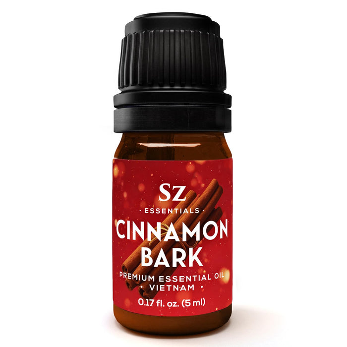 Sz Essentials Cinnamon Bark Essential Oil – 100% Pure & Undiluted (5mL) – Vietnamese Cinnamon, Therapeutic Grade for Aromatherapy