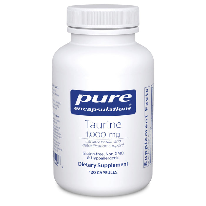 Pure Encapsulations Taurine 1,000 mg – Heart Health & Detox | Vegan & Gluten Free | 120 Capsules