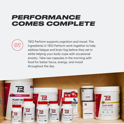 TB12 Perform – Premium Performance Supplement for Steady Energy, Focus & Mood