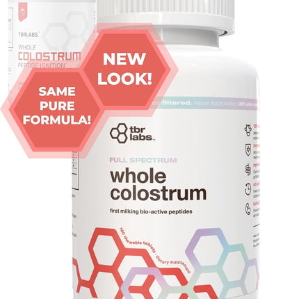 TBR Labs Bovine Colostrum Powder – Grass-Fed, Strawberries & Cream, 180 Tablets (90 Servings)