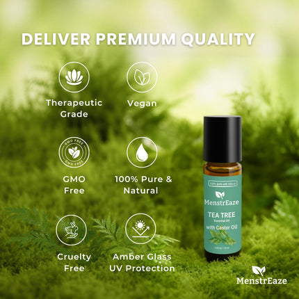 Tea Tree & Castor Oil Roll-On – 100% Pure, Natural, Acne & Skin Nourishing (10ml)