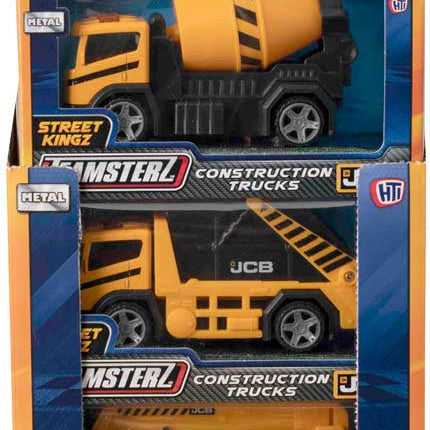 Teamsterz JCB Construction Trucks – 4 Assorted Die-Cast Vehicles for Kids