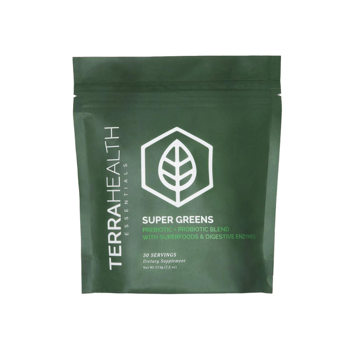 Terra Health Essentials Super Greens | Organic Greens Powder with Probiotics | 30 Servings