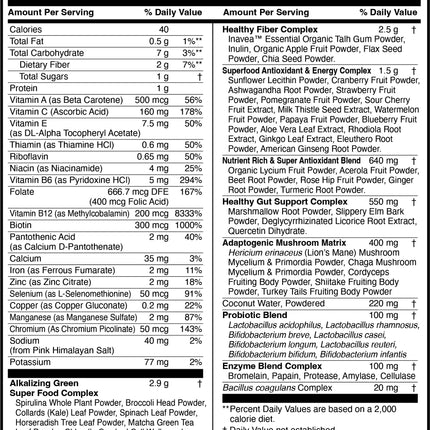 TERRA ORIGIN Healthy Greens Powder Blend | Immune & Digestive Health Support | Kiwi Strawberry | 30 Servings