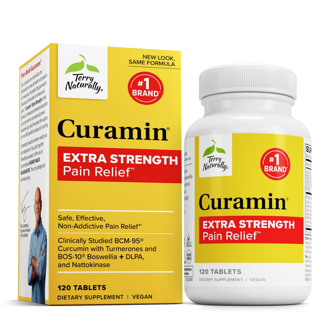 Terry Naturally Curamin Extra Strength – Curcumin & Boswellia for Joint, Muscle & Circulation Support | 120 Tablets